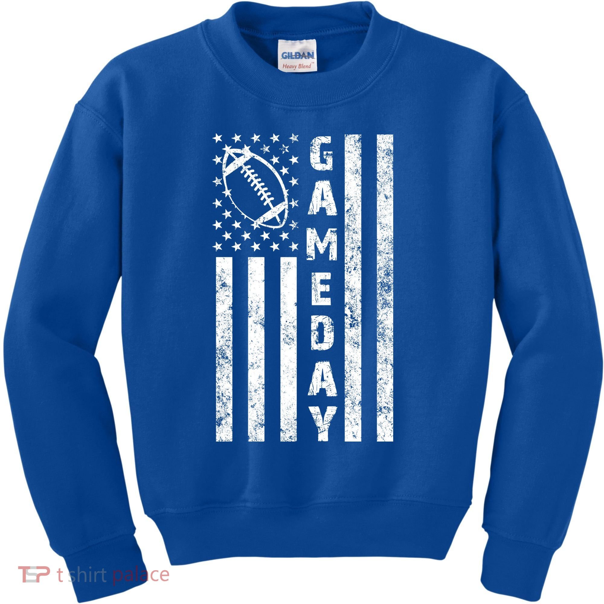 Game Day American Flag Football Lover Kids Sweatshirt
