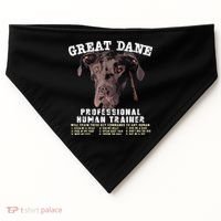 Great Dane Black Professional Human Trainer USA-Made Doggie Bandana thumb 0
