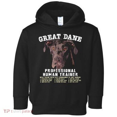 Great Dane Black Professional Human Trainer Toddler Hoodie