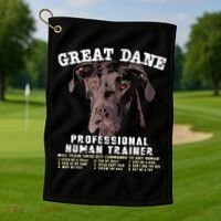 Great Dane Black Professional Human Trainer Golf Towel thumb 1