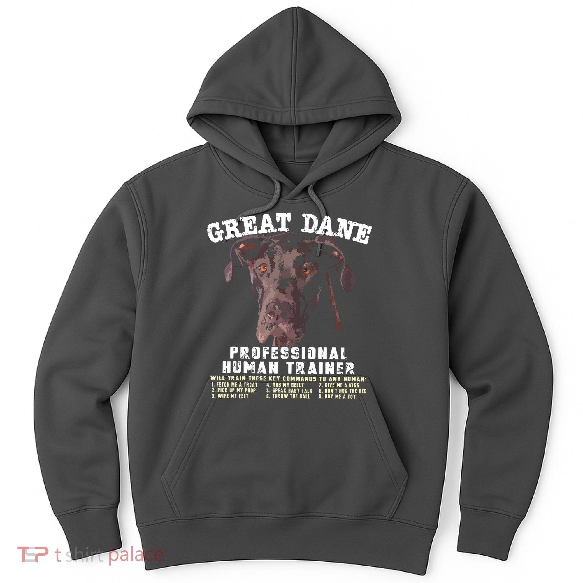 Great Dane Black Professional Human Trainer Hoodie