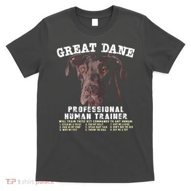 Great Dane Black Professional Human Trainer T-Shirt