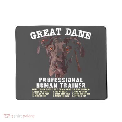 Great Dane Black Professional Human Trainer Mousepad