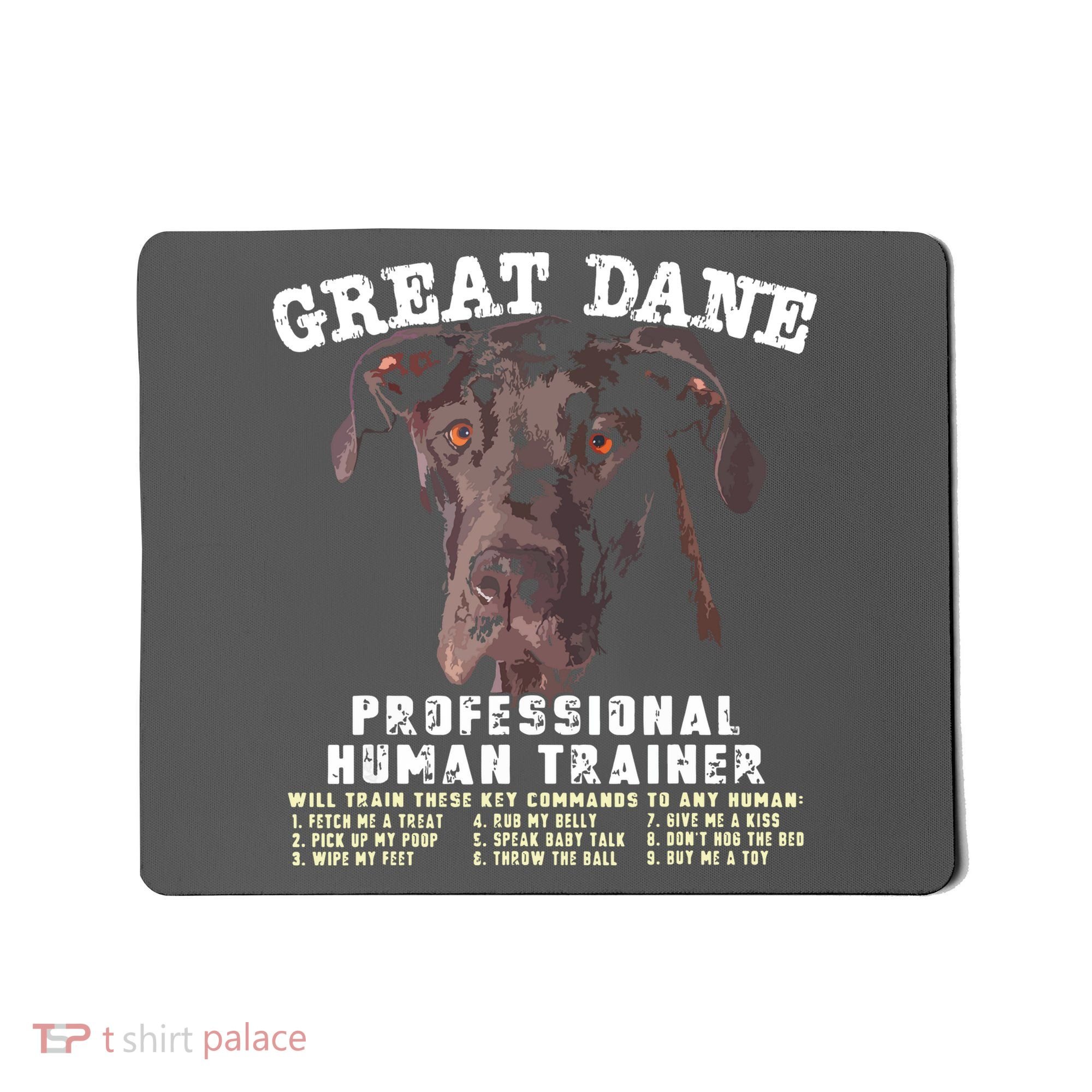 Great Dane Black Professional Human Trainer Mousepad