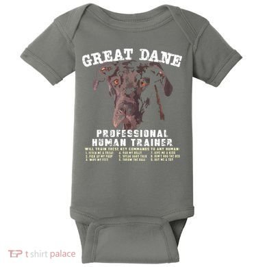 Great Dane Black Professional Human Trainer Baby Bodysuit