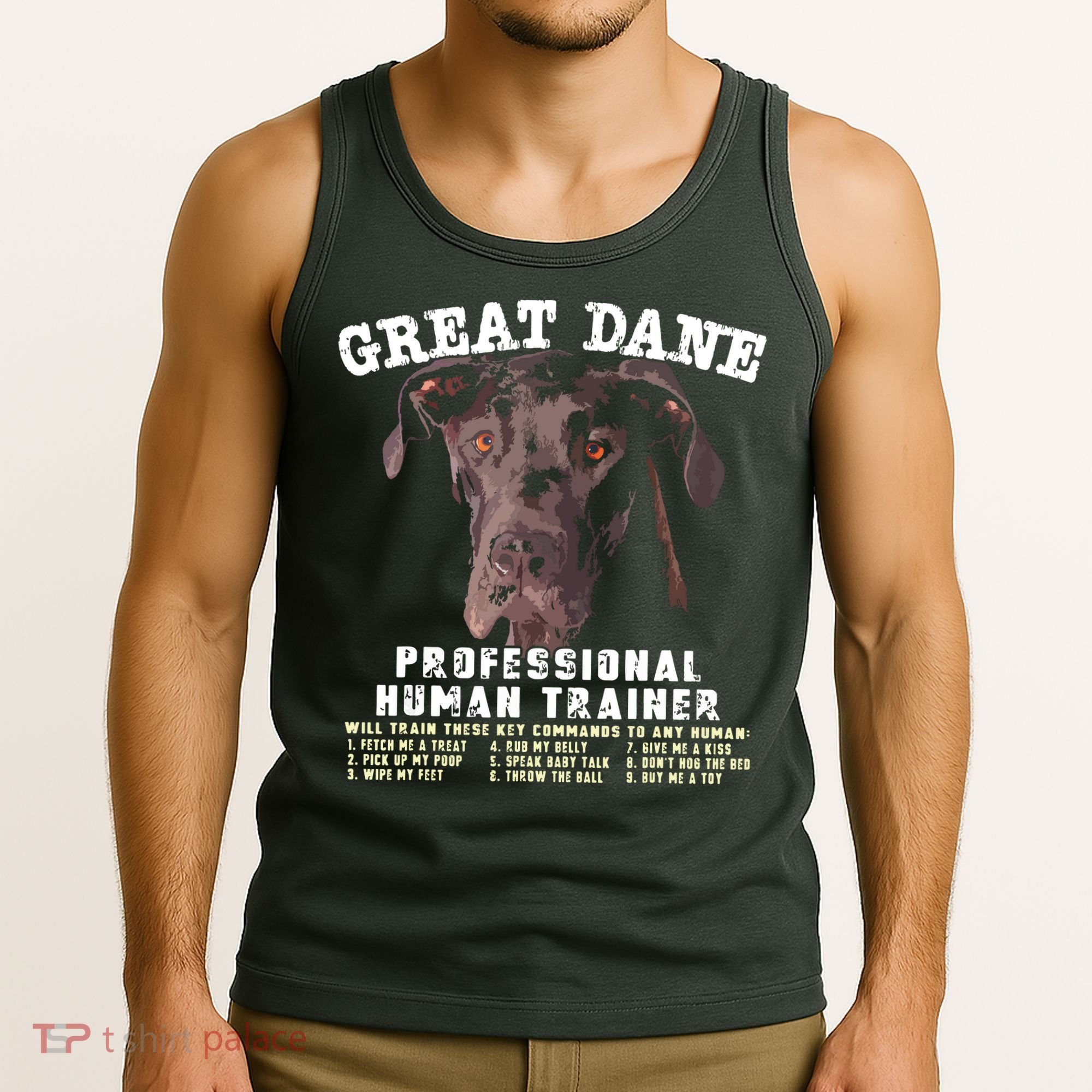 Great Dane Black Professional Human Trainer Tank Top