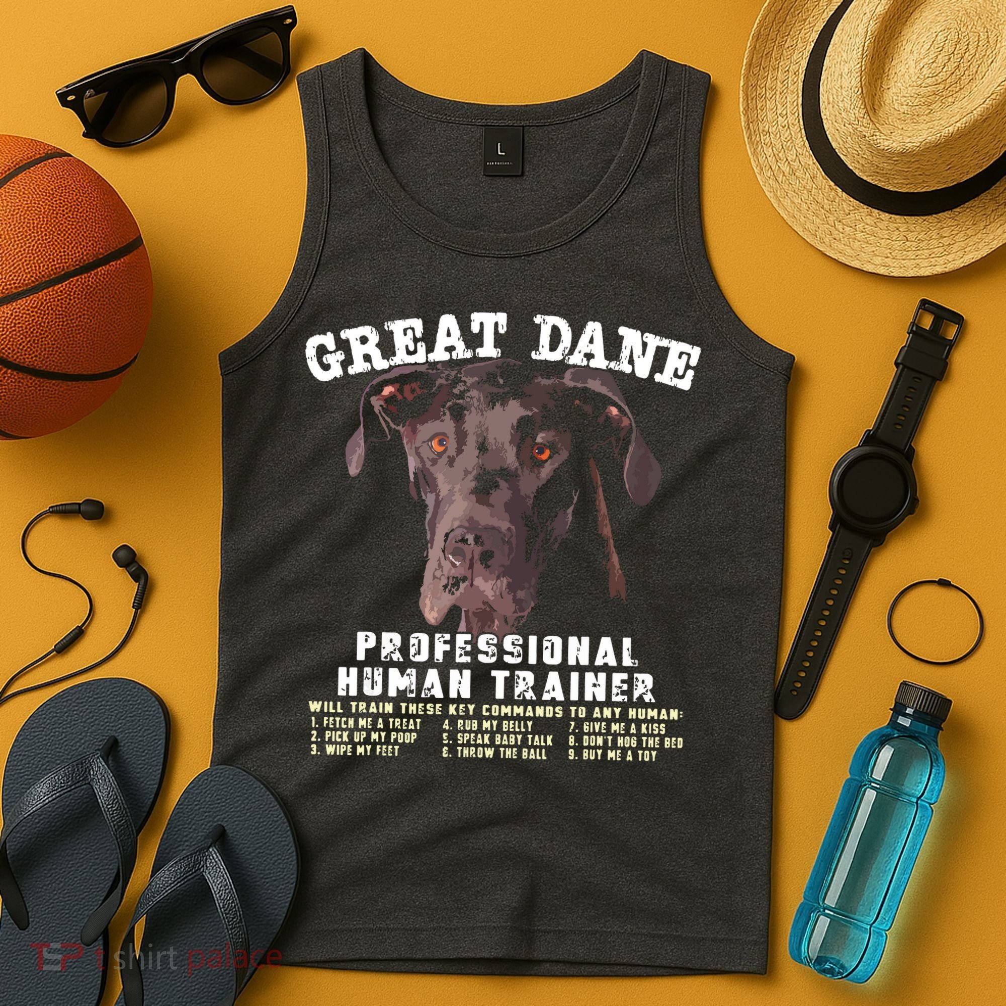 Great Dane Black Professional Human Trainer Tank Top