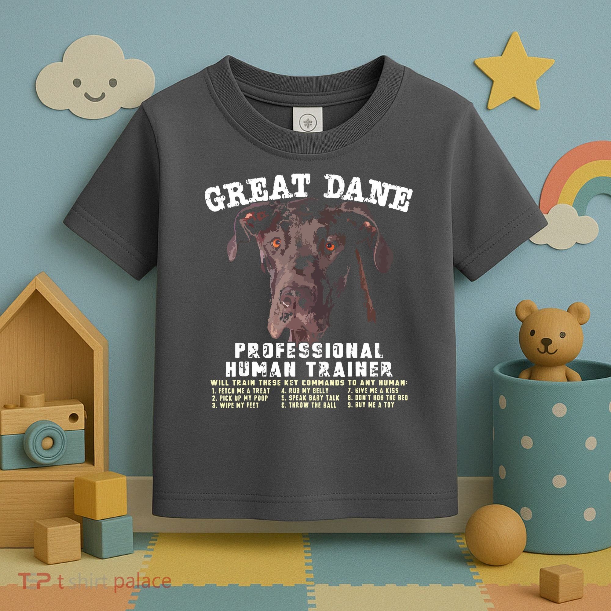Great Dane Black Professional Human Trainer Toddler T-Shirt