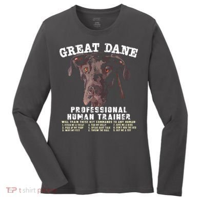 Great Dane Black Professional Human Trainer Women's Long Sleeve Shirt