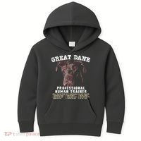 Great Dane Black Professional Human Trainer Kids Hoodie thumb 0