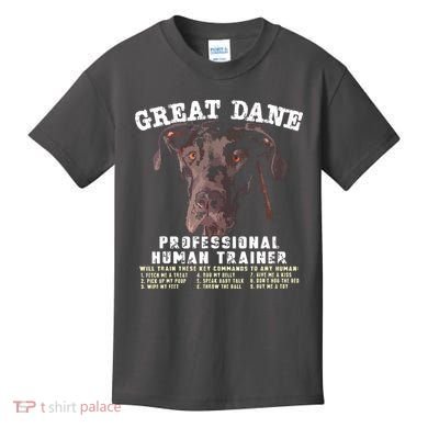 Great Dane Black Professional Human Trainer Kids T-Shirt