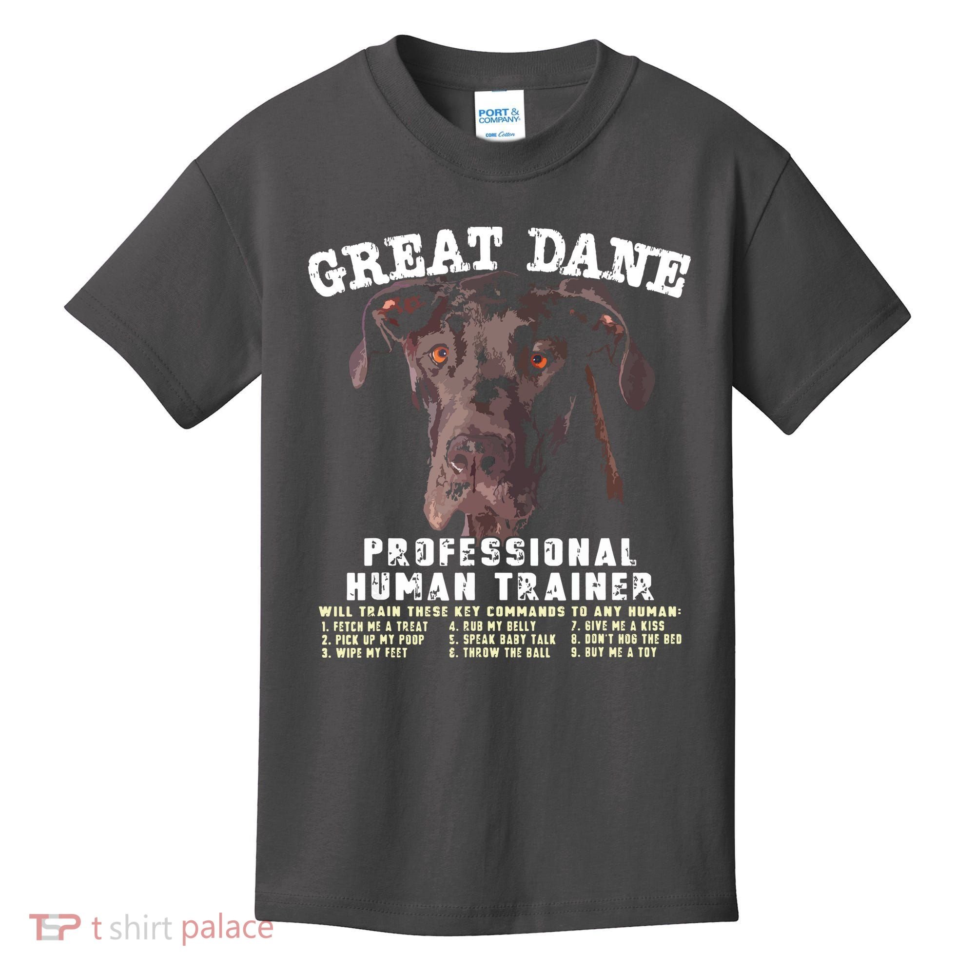 Great Dane Black Professional Human Trainer Kids T-Shirt