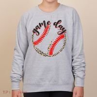 Game Day Baseball Life Softball Life Mom Mothers Day Leopard Women's Sweatshirt thumb 0