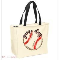 Game Day Baseball Life Softball Life Mom Mothers Day Leopard Tote Bag thumb 2