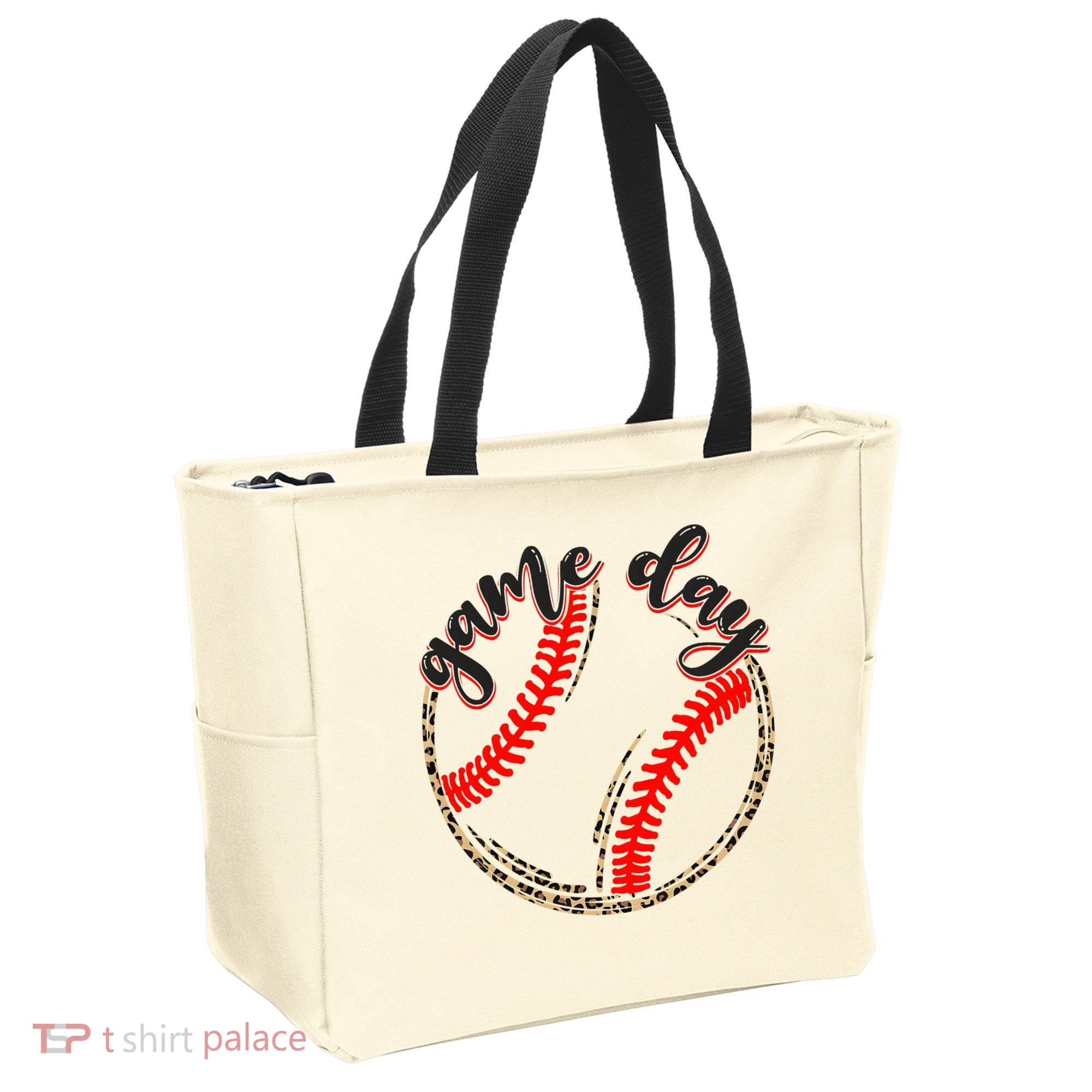Game Day Baseball Life Softball Life Mom Mothers Day Leopard Tote Bag