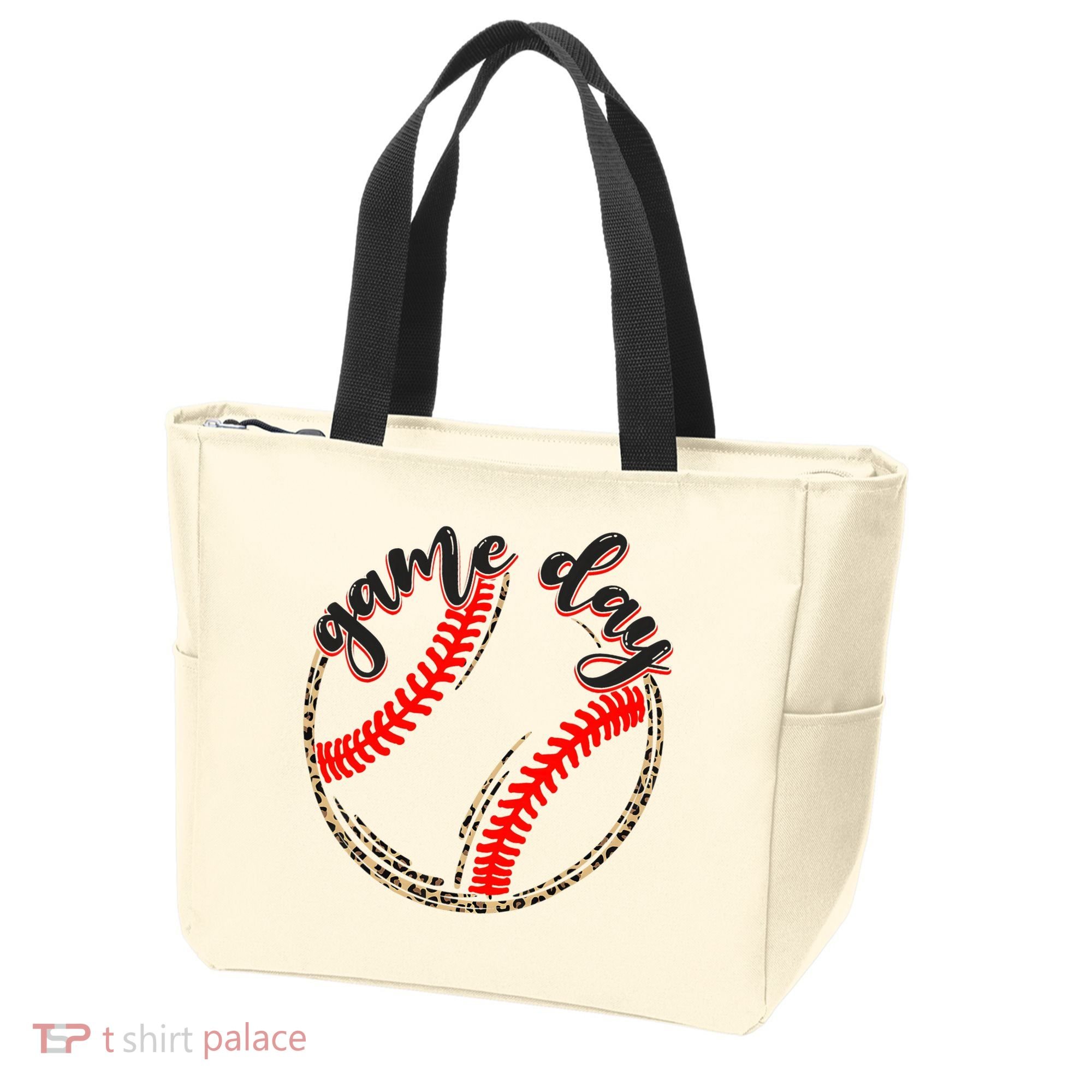 Game Day Baseball Life Softball Life Mom Mothers Day Leopard Tote Bag