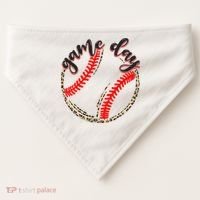 Game Day Baseball Life Softball Life Mom Mothers Day Leopard USA-Made Doggie Bandana thumb 0