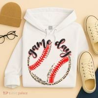 Game Day Baseball Life Softball Life Mom Mothers Day Leopard Hoodie thumb 4