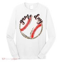 Game Day Baseball Life Softball Life Mom Mothers Day Leopard Long Sleeve Shirt thumb 0