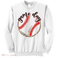 Game Day Baseball Life Softball Life Mom Mothers Day Leopard Sweatshirt thumb 0