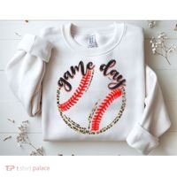 Game Day Baseball Life Softball Life Mom Mothers Day Leopard Sweatshirt thumb 2