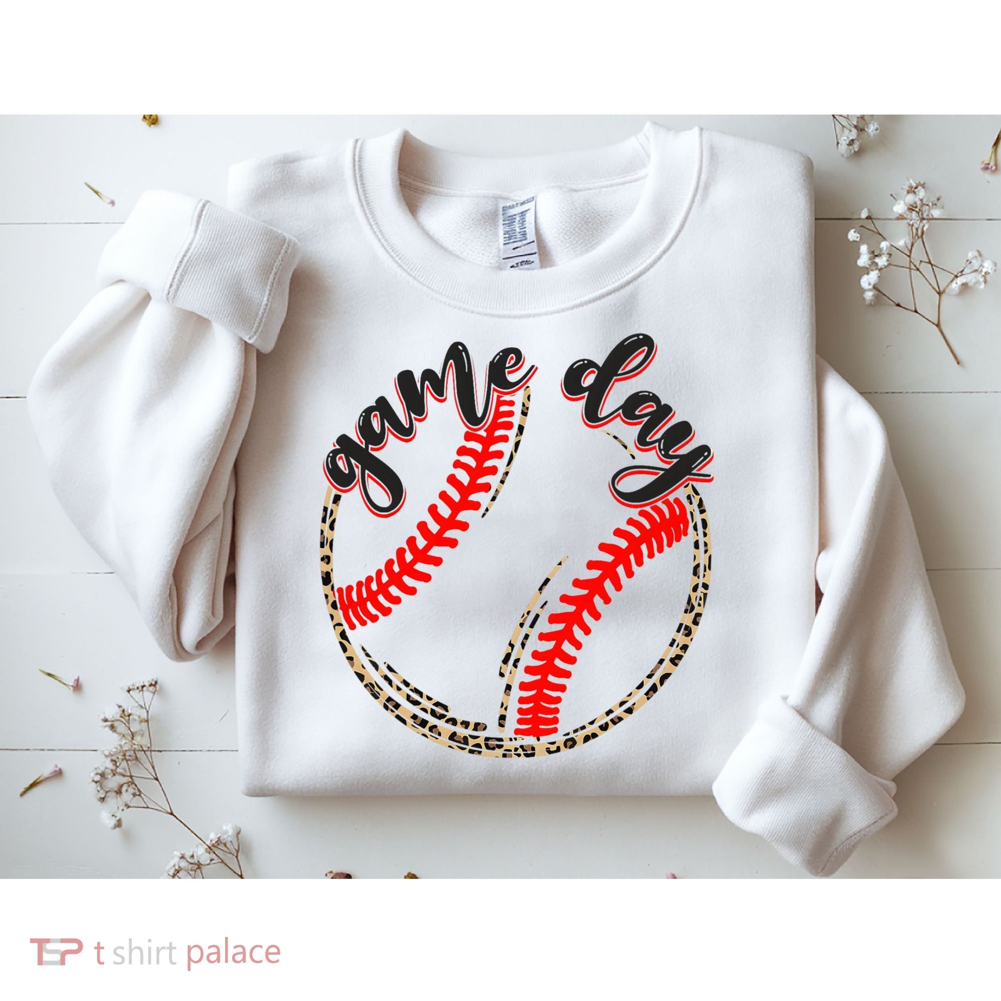 Game Day Baseball Life Softball Life Mom Mothers Day Leopard Sweatshirt