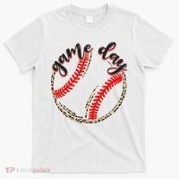 Game Day Baseball Life Softball Life Mom Mothers Day Leopard T-Shirt thumb 0