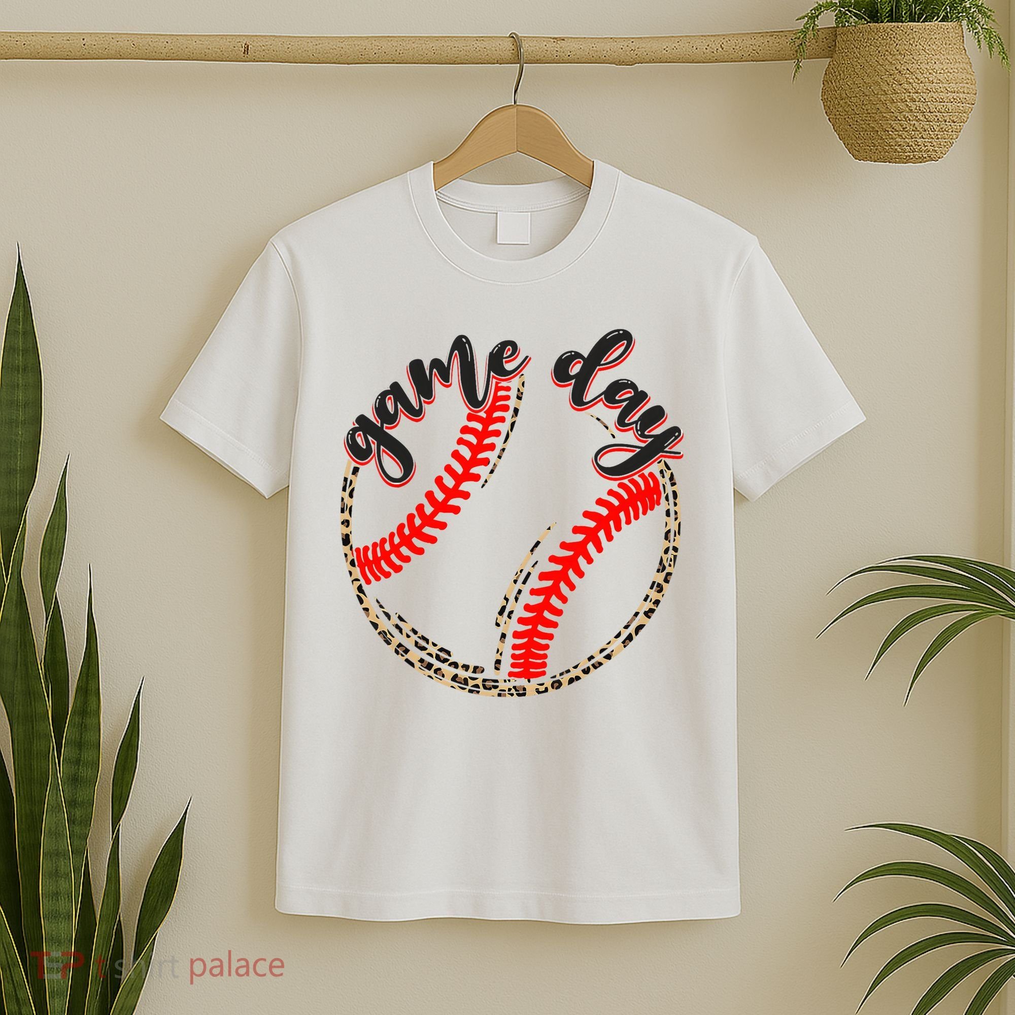 Game Day Baseball Life Softball Life Mom Mothers Day Leopard T-Shirt