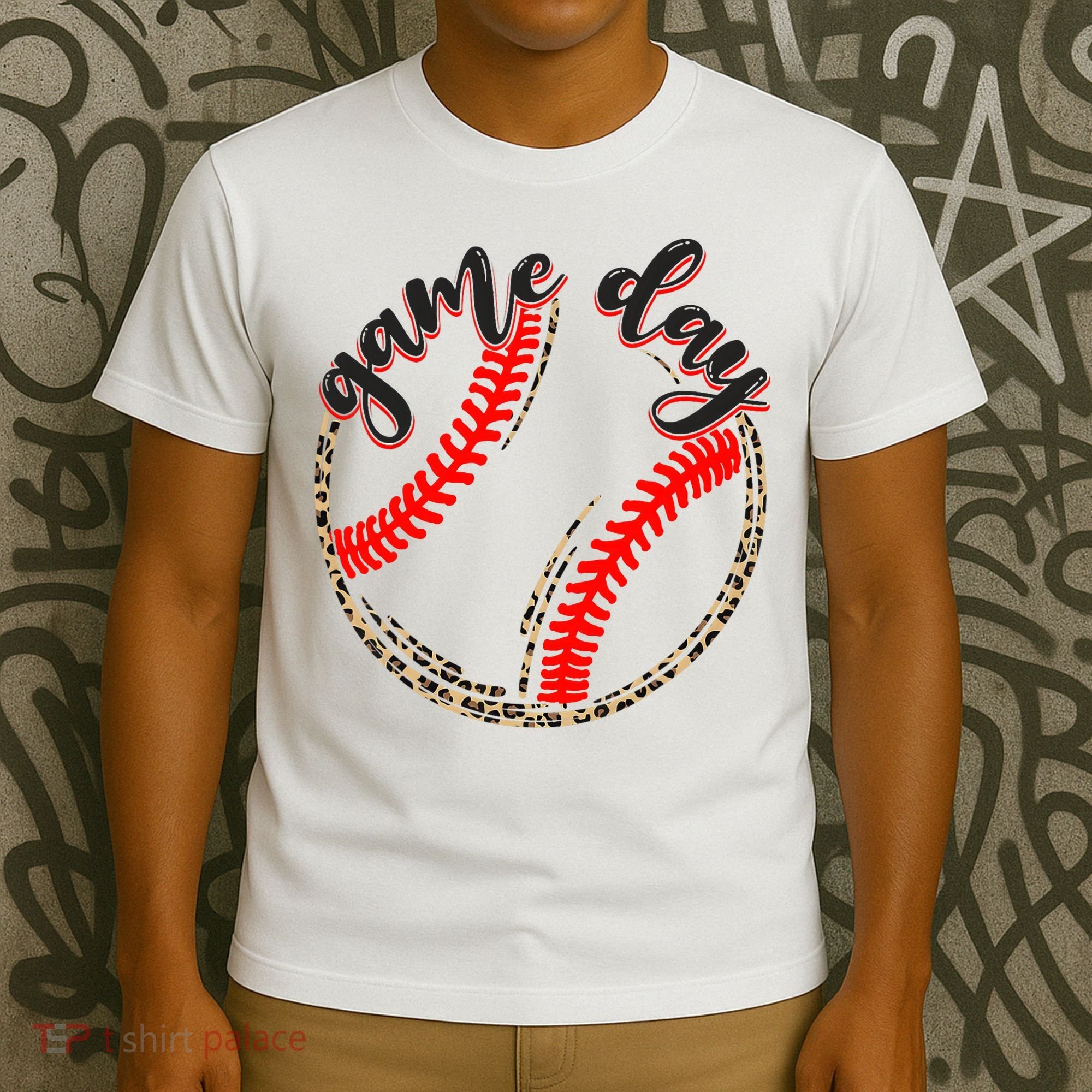 Game Day Baseball Life Softball Life Mom Mothers Day Leopard T-Shirt
