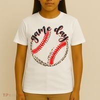 Game Day Baseball Life Softball Life Mom Mothers Day Leopard T-Shirt thumb 4