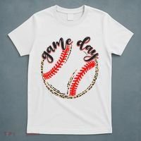 Game Day Baseball Life Softball Life Mom Mothers Day Leopard T-Shirt thumb 5