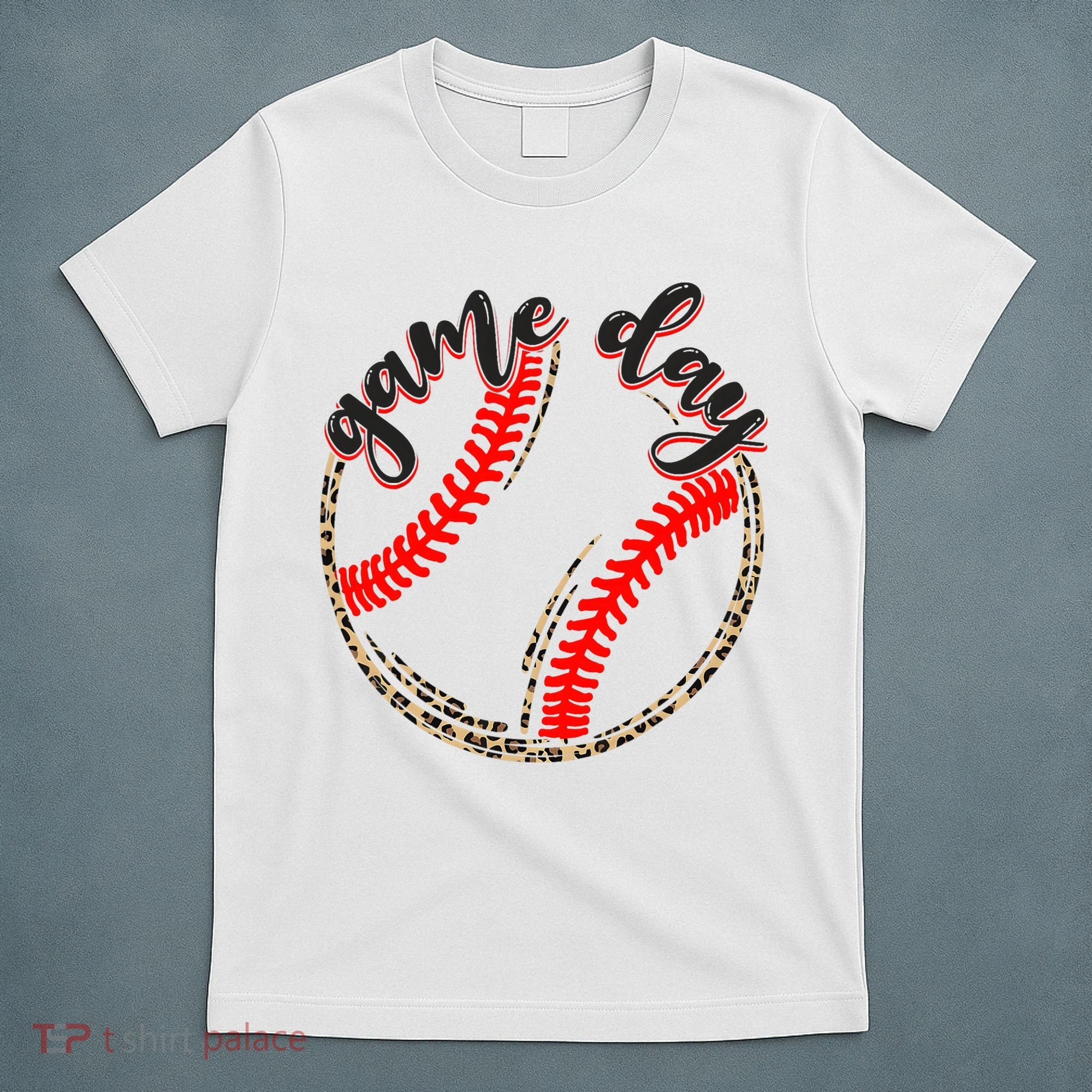 Game Day Baseball Life Softball Life Mom Mothers Day Leopard T-Shirt