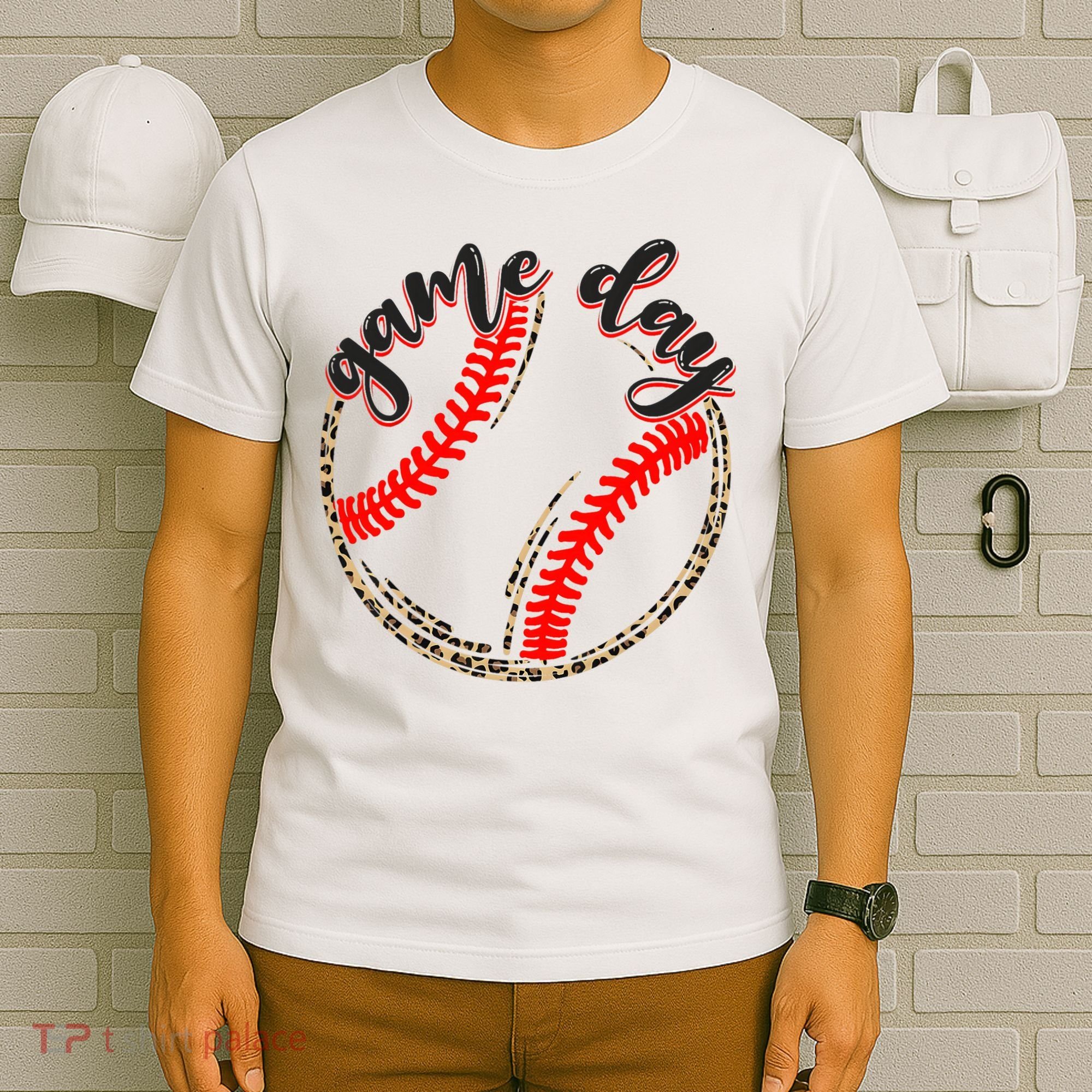 Game Day Baseball Life Softball Life Mom Mothers Day Leopard T-Shirt