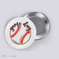 Game Day Baseball Life Softball Life Mom Mothers Day Leopard Button thumb 0