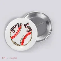 Game Day Baseball Life Softball Life Mom Mothers Day Leopard Button thumb 0