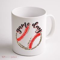 Game Day Baseball Life Softball Life Mom Mothers Day Leopard Coffee Mug thumb 1