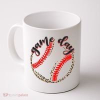 Game Day Baseball Life Softball Life Mom Mothers Day Leopard Coffee Mug thumb 0