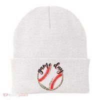 Game Day Baseball Life Softball Life Mom Mothers Day Leopard Beanie thumb 0
