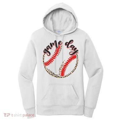 Game Day Baseball Life Softball Life Mom Mothers Day Leopard Women's Hoodie