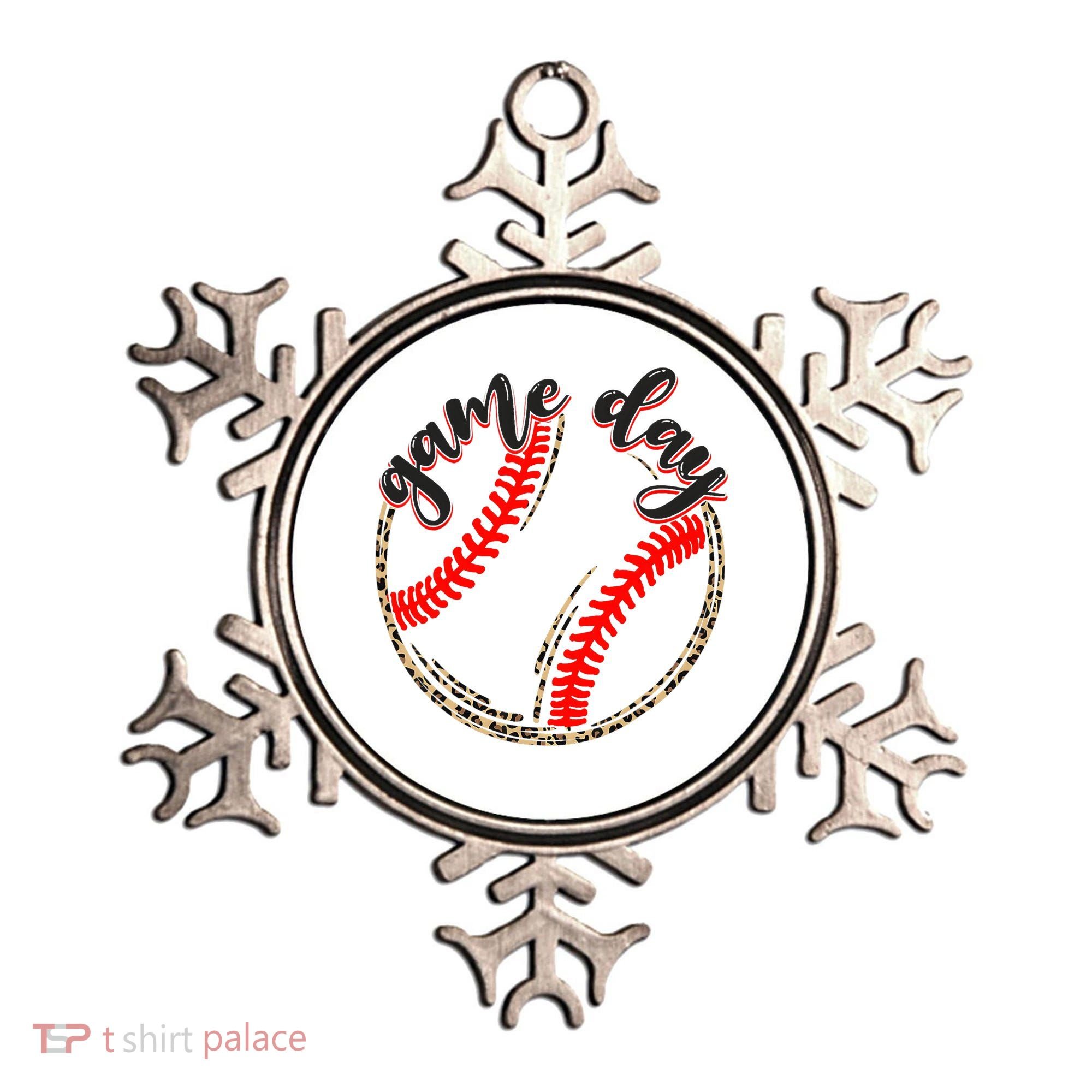 Game Day Baseball Life Softball Life Mom Mothers Day Leopard Ornament