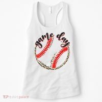 Game Day Baseball Life Softball Life Mom Mothers Day Leopard Women's Tank Top thumb 0