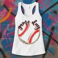 Game Day Baseball Life Softball Life Mom Mothers Day Leopard Women's Tank Top thumb 3