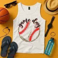 Game Day Baseball Life Softball Life Mom Mothers Day Leopard Tank Top thumb 4