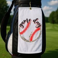 Game Day Baseball Life Softball Life Mom Mothers Day Leopard Golf Towel thumb 2