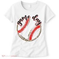 Game Day Baseball Life Softball Life Mom Mothers Day Leopard Women's T-Shirt thumb 0