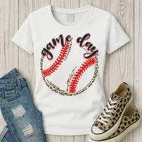 Game Day Baseball Life Softball Life Mom Mothers Day Leopard Women's T-Shirt thumb 3