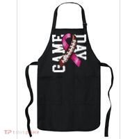 Game Day Breast Cancer Awareness Pink Football Ribbon Apron thumb 0