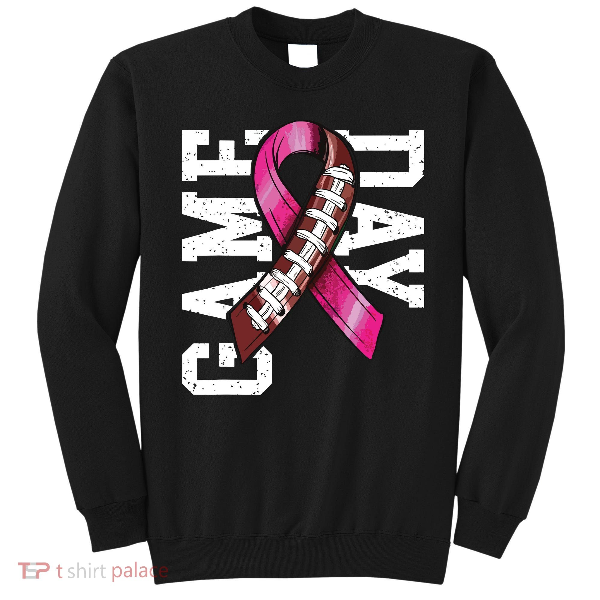 Game Day Breast Cancer Awareness Pink Football Ribbon Sweatshirt