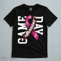 Game Day Breast Cancer Awareness Pink Football Ribbon T-Shirt thumb 5