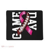 Game Day Breast Cancer Awareness Pink Football Ribbon Mousepad thumb 0